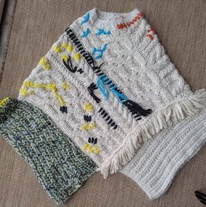multi-color chunky knit Anthropologie sweater